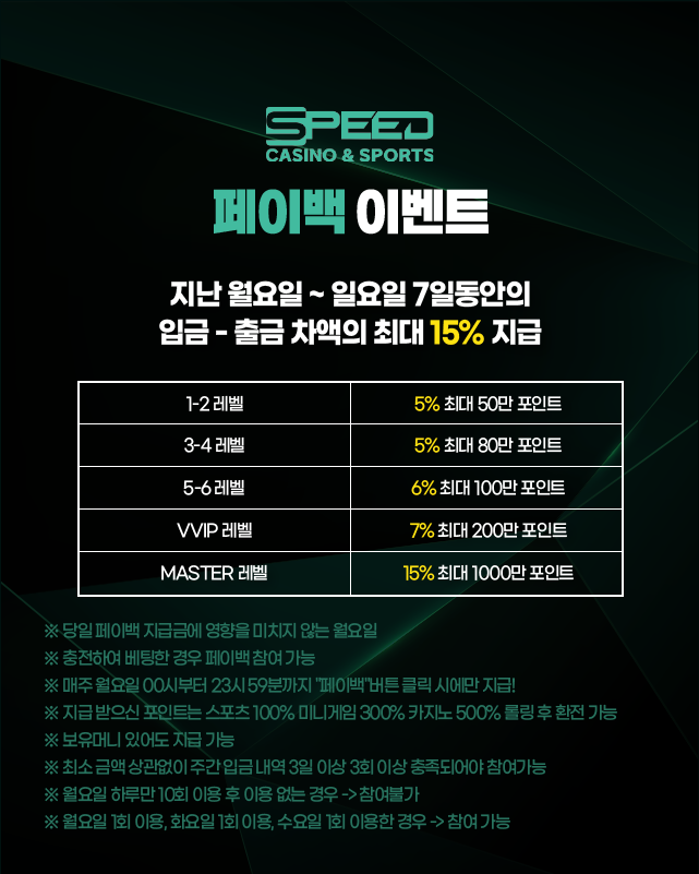 스피드카지노 페이백 이벤트