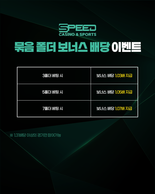 스피드카지노 묶음 폴더 보너스 배당 이벤트