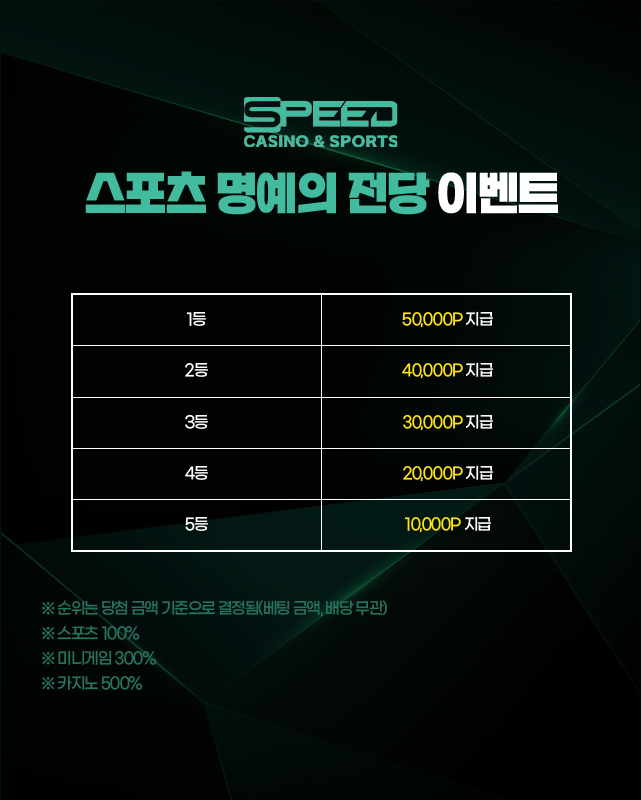 스피드카지노 스포츠 명예의 전당 이벤트